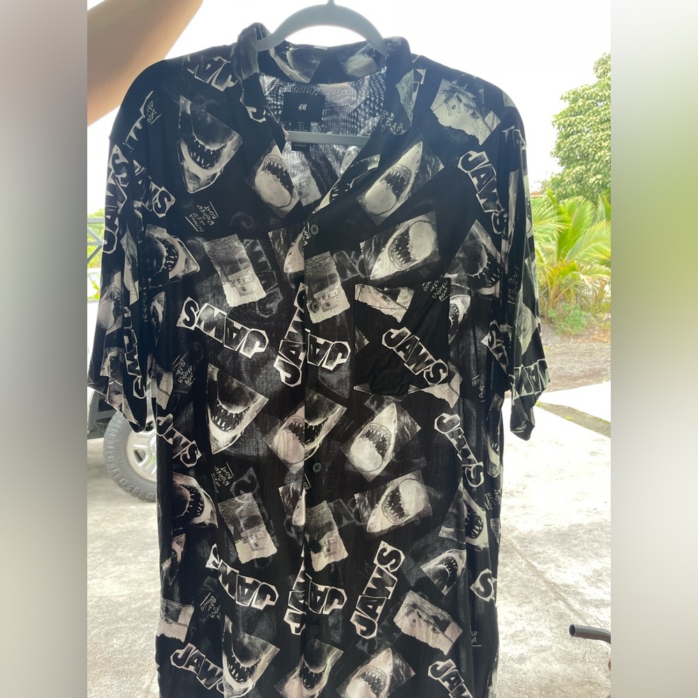 H&M Relaxed Fit Short-sleeved Shirt, Size L